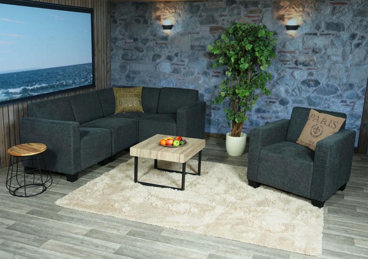 Modular Sofa-System Couch-Garnitur Lyon 4-1, Stoff/Textil ~ anthrazit-grau Bild 1