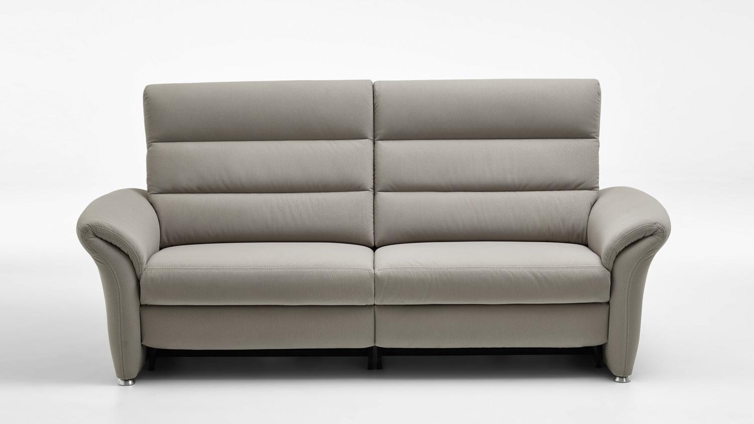 Polipol Sofa FRANCIS 3-Sitzer in silber beige Kaltschaum Kopfteilverstellung Bild 1