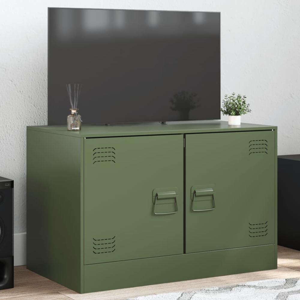 TV-Schrank Olivgrün 67x39x44 cm Stahl 841639 Bild 1