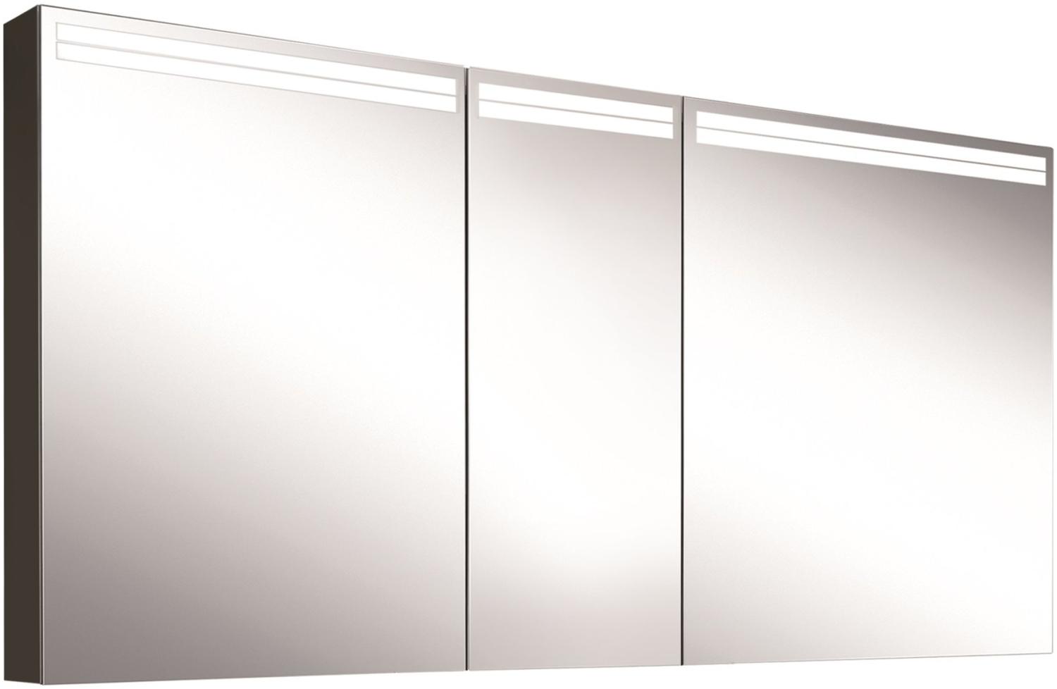 Schneider ARANGALINE LED Lichtspiegelschrank, 3 Doppelspiegeltüren, 150x70x12cm, 160. 550. 02. 41, Ausführung: EU-Norm/Korpus schwarz matt - 160. 550. 02. 41 Bild 1