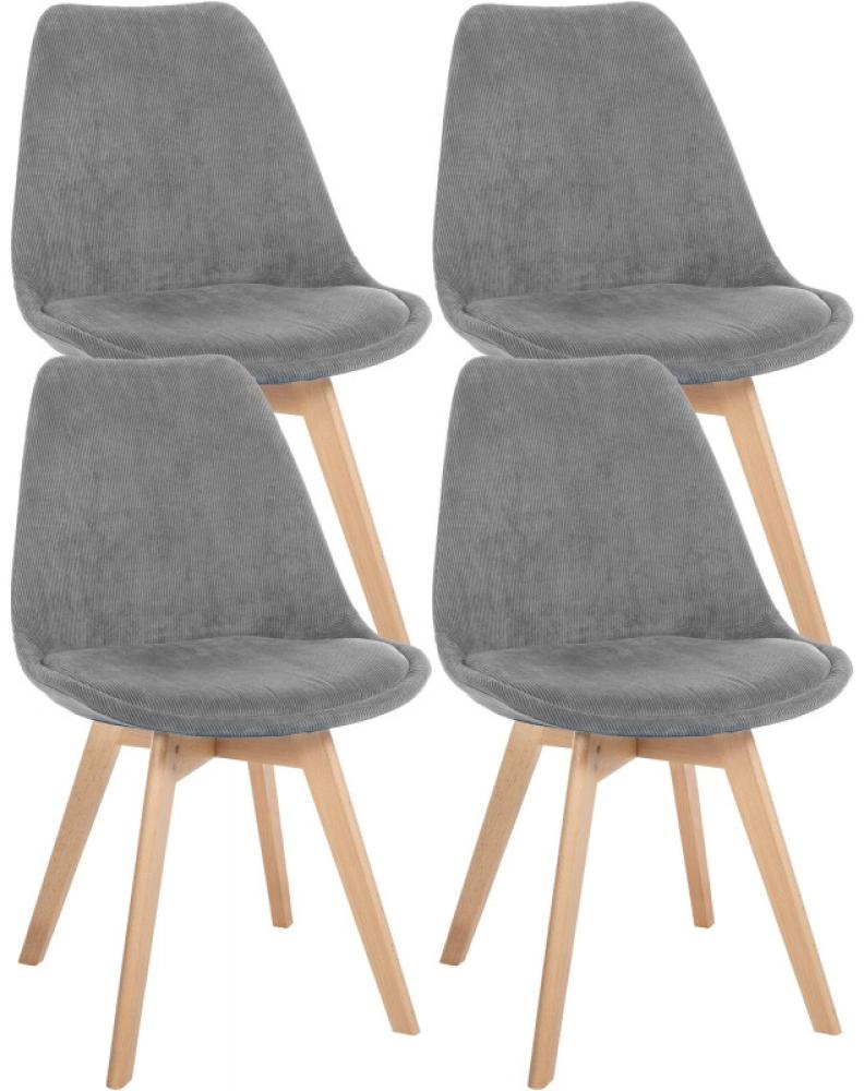 4er Set Stuhl Linares Cord (Farbe: grau) Bild 1