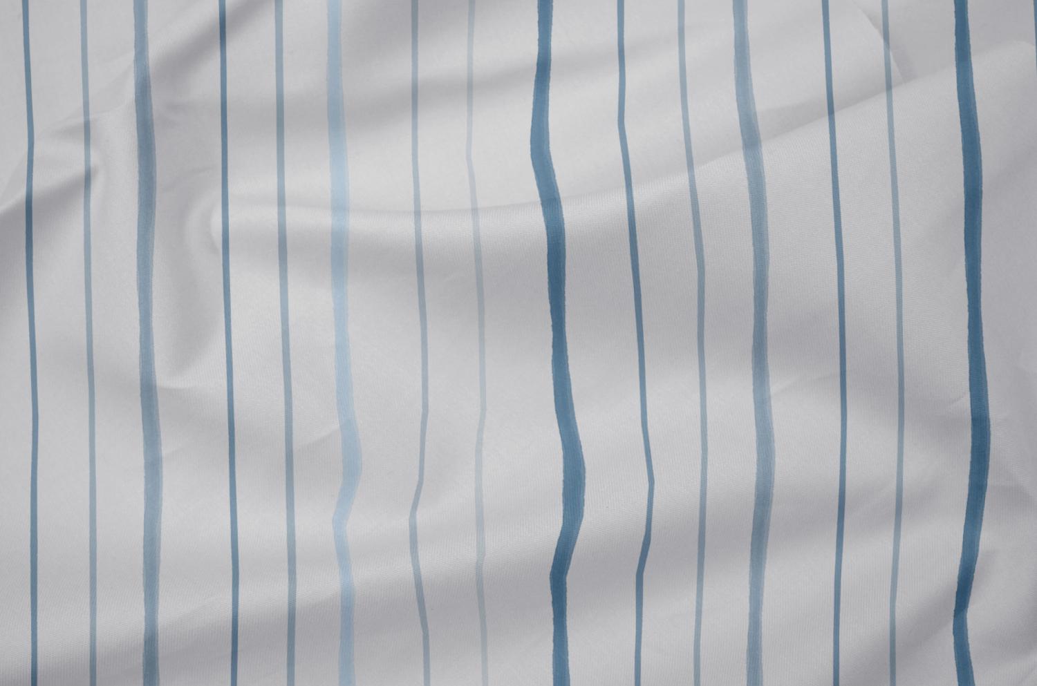 Hahn Haustextilien Baumwoll Summer-Set bleu Decke uni 150x220 cm + Kissenbezug gemustert 80x80 cm Bild 1