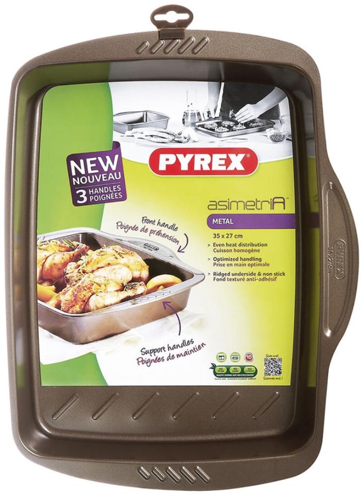 Backform Pyrex Asimetria rechteckig Schwarz 35 x 27 cm Metall (6 Stück) Bild 1