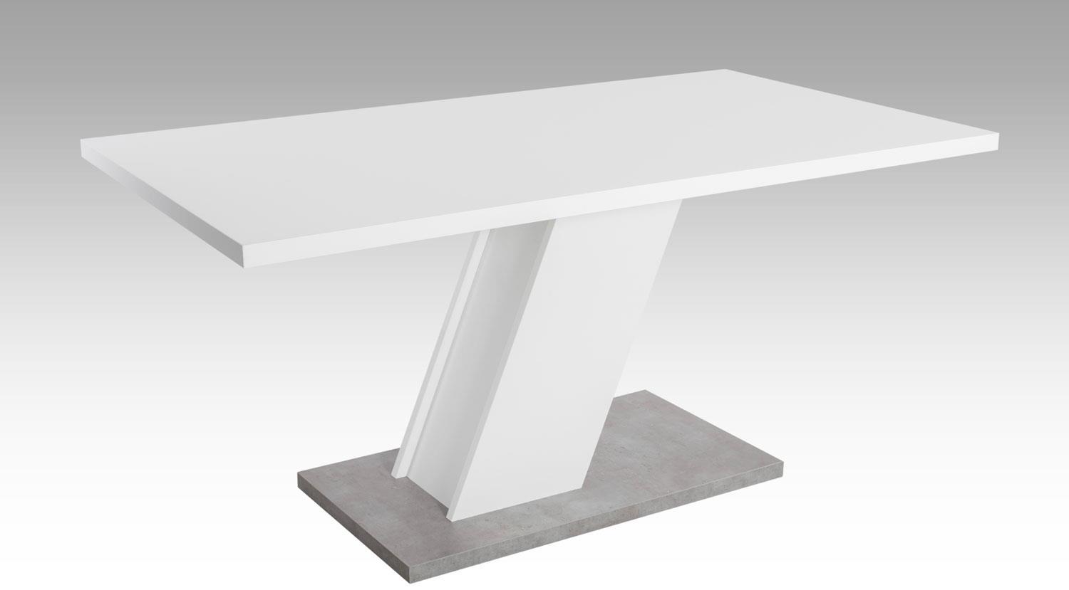 Esstisch INNSBRUCK Tisch in weiß und Betonoptik mit Säulenfuß Bild 1
