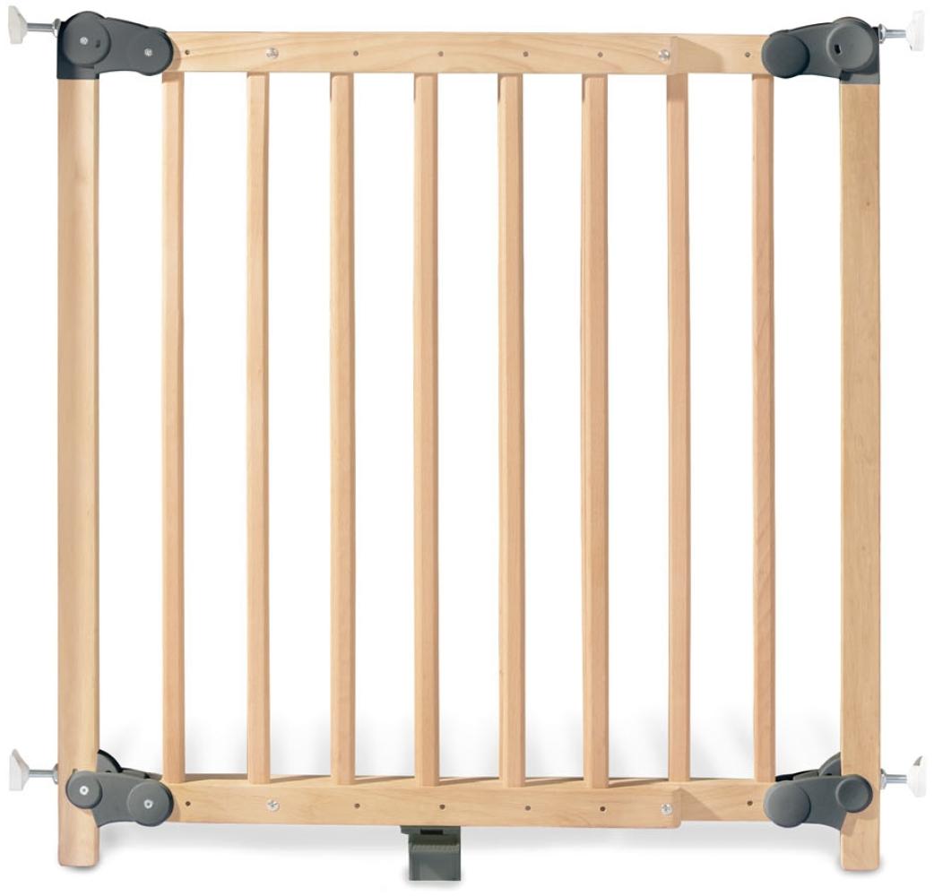 Pinolino 'Baby Lock Premium' Tür- und Treppenschutzgitter, für Türbreiten 69 cm bis 106,5, zum Schrauben, Buche klar lackiert, Natur Bild 1