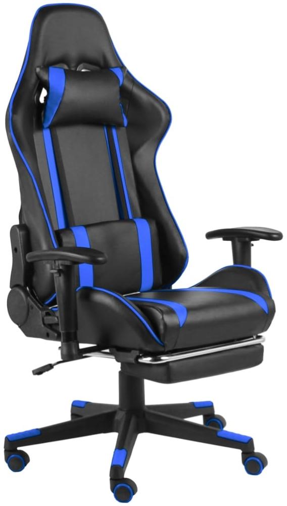 vidaXL Gaming-Stuhl mit Fußstütze Drehbar Blau PVC [20485] Bild 1