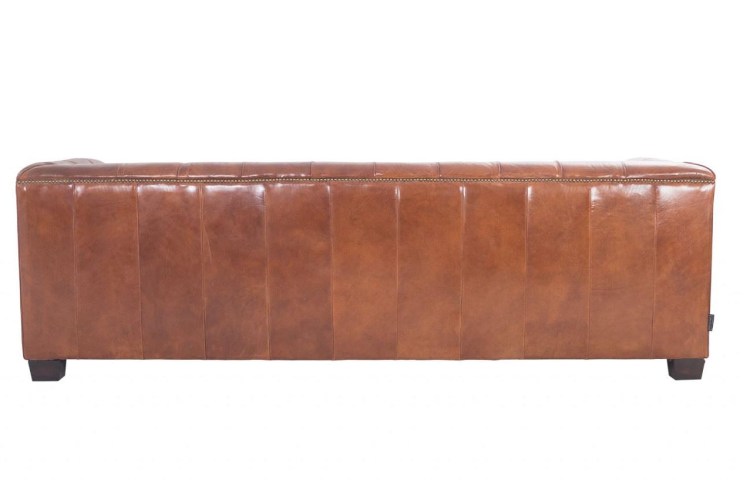 Chesterfield Glasgow - 3-Sitzer Sofa - Leder Vintage-Cigar Bild 1