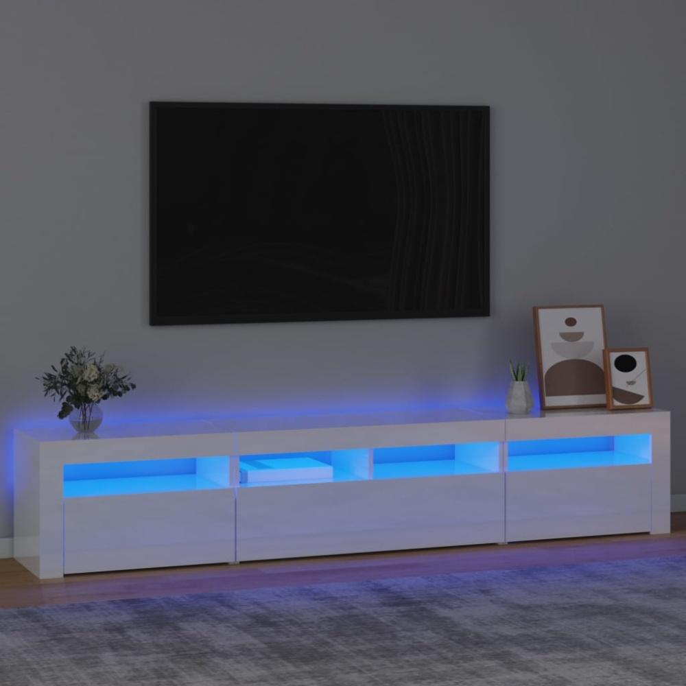 TV-Schrank mit LED-Leuchten Hochglanz-Weiß [3152734] Bild 1
