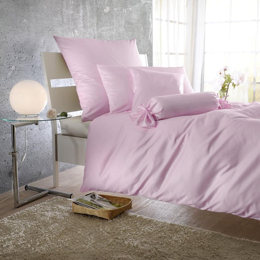 BettwarenShop Uni Mako-Satin Bettwäsche Rosé Quarz|Kissenbezug einzeln 80x80 cm Bild 1