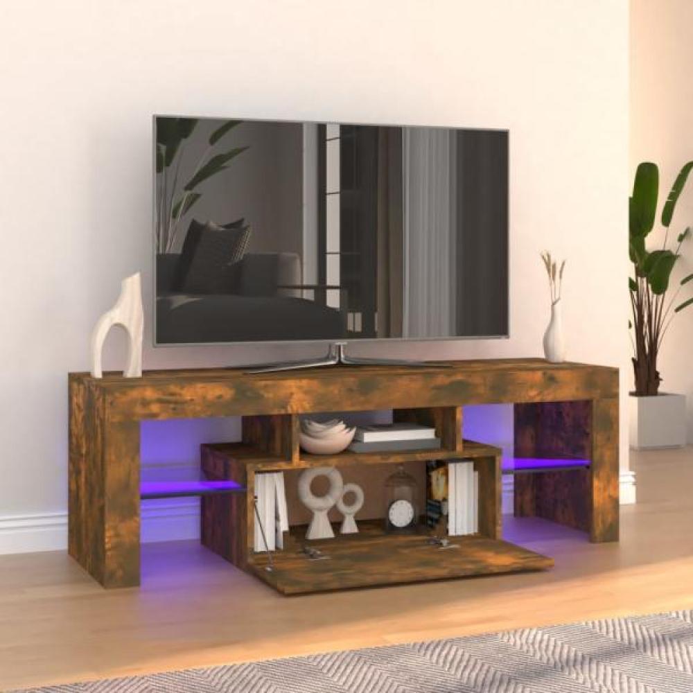 TV-Schrank mit LED-Leuchten Räuchereiche 120x35x40 cm [815666] Bild 1