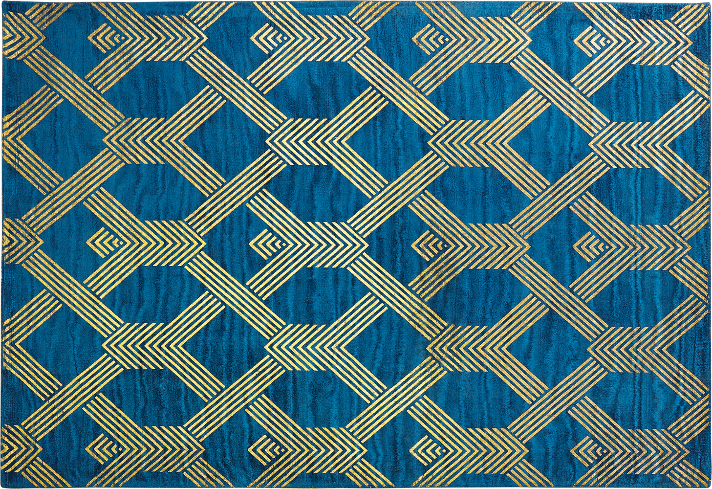 Teppich marineblau gold 160 x 230 cm geometrisches Muster VEKSE Bild 1