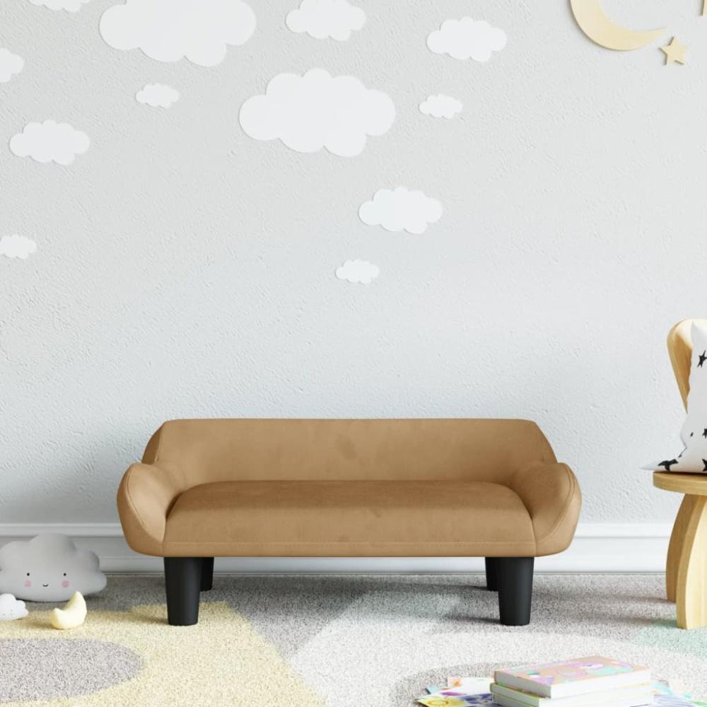 vidaXL Kindersofa Braun 70x40x24 cm Samt Bild 1