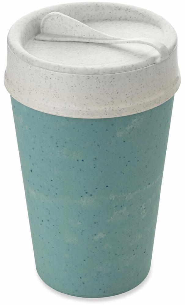 Koziol Thermobecher Iso To Go, Isolierbecher, Kunststoff-Holz-Mix, Frosty Blue, 400 ml, 7001696 Bild 1