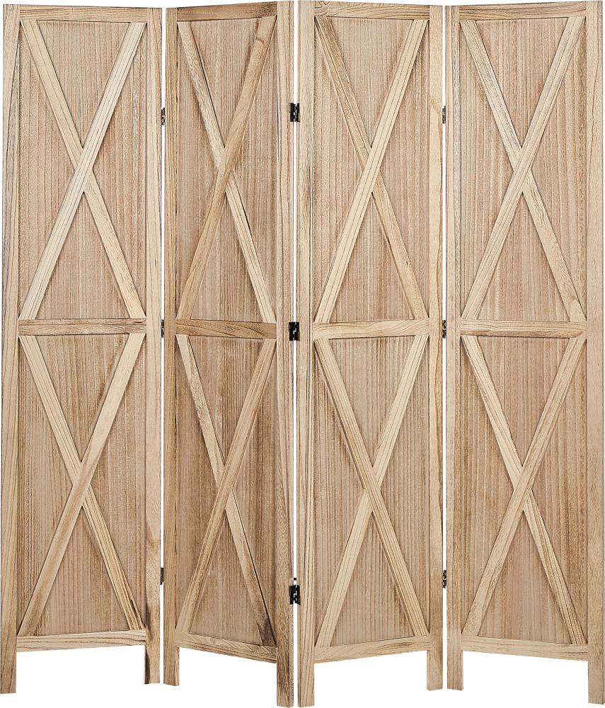 Raumteiler aus Holz 4-teilig heller Holzfarbton faltbar 170 x 163 cm RIDANNA Bild 1