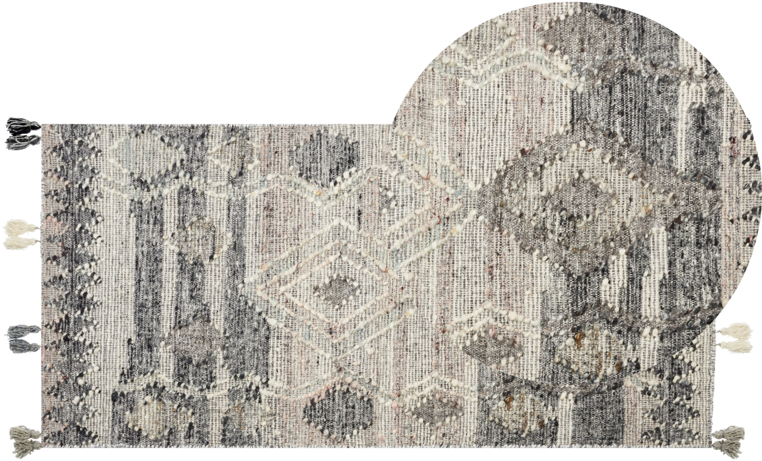 Kelim Teppich Wolle mehrfarbig 80 x 150 cm geometrisches Muster Kurzflor ARATASHEN Bild 1