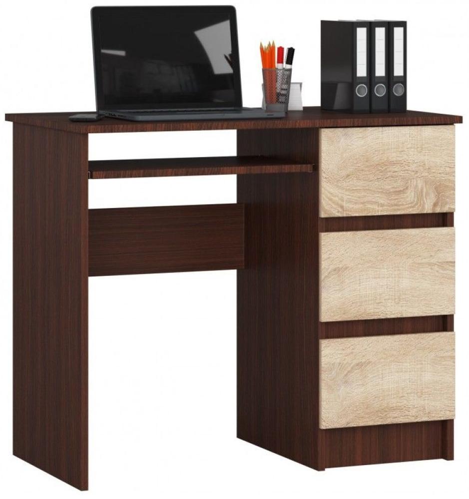 Schreibtisch Bürotisch Tisch A600 90x55x78 cm Wenge-Sonoma Ausführung Rechts Bild 1
