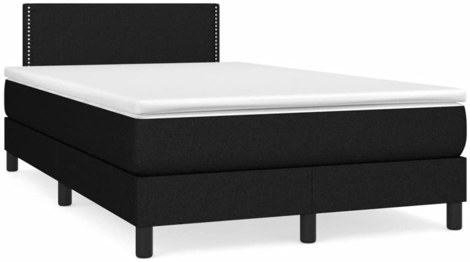 vidaXL Boxspringbett mit Matratze & LED Schwarz 120x190 cm Stoff Bild 1