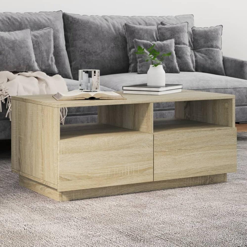 vidaXL Couchtisch mit LED-Leuchten Sonoma-Eiche 90x49x40 cm Bild 1