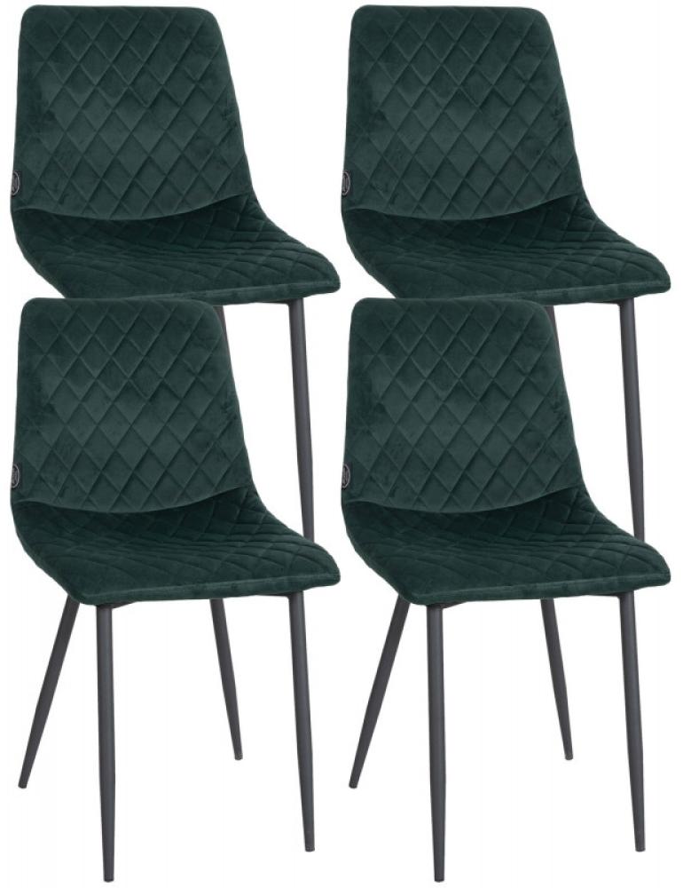 4er Set Stühle Telde Samt (Farbe: dunkelgrün) Bild 1