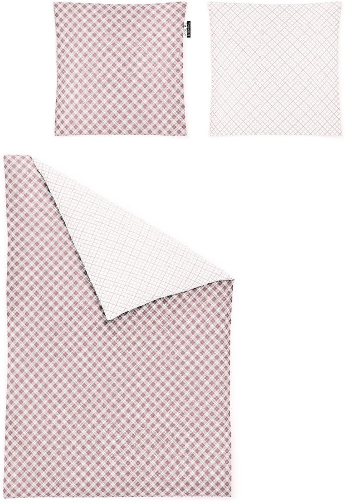 Irisette Mako-Satin Bettwäsche Set Bea 8254 rosa 155 x 220 cm + 1 x Kissenbezug 80 x 80 cm Bild 1