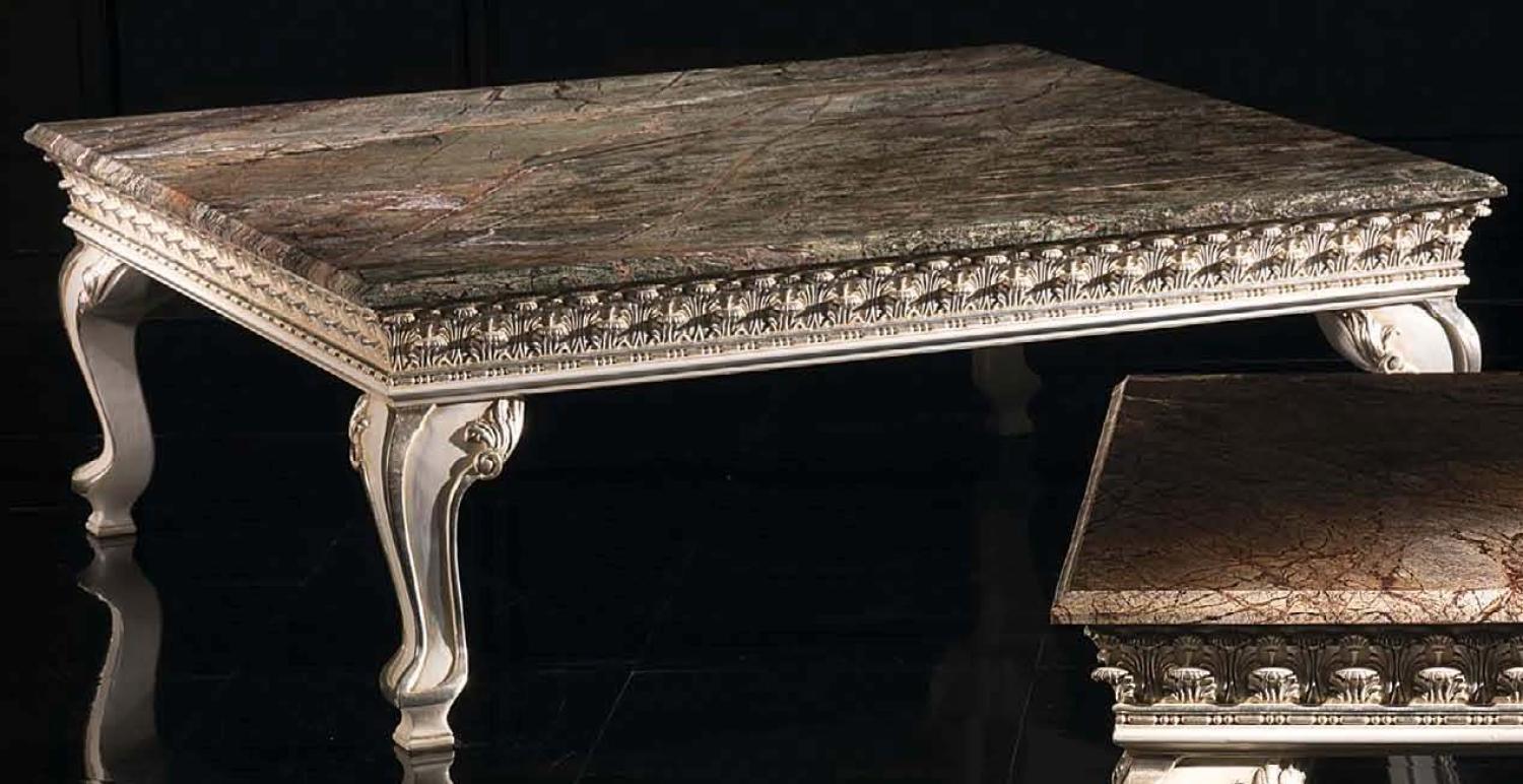 Couchtisch Echtholz Barock Rokoko Couchtische Tisch 120x120cm Italienische Möbel Bild 1