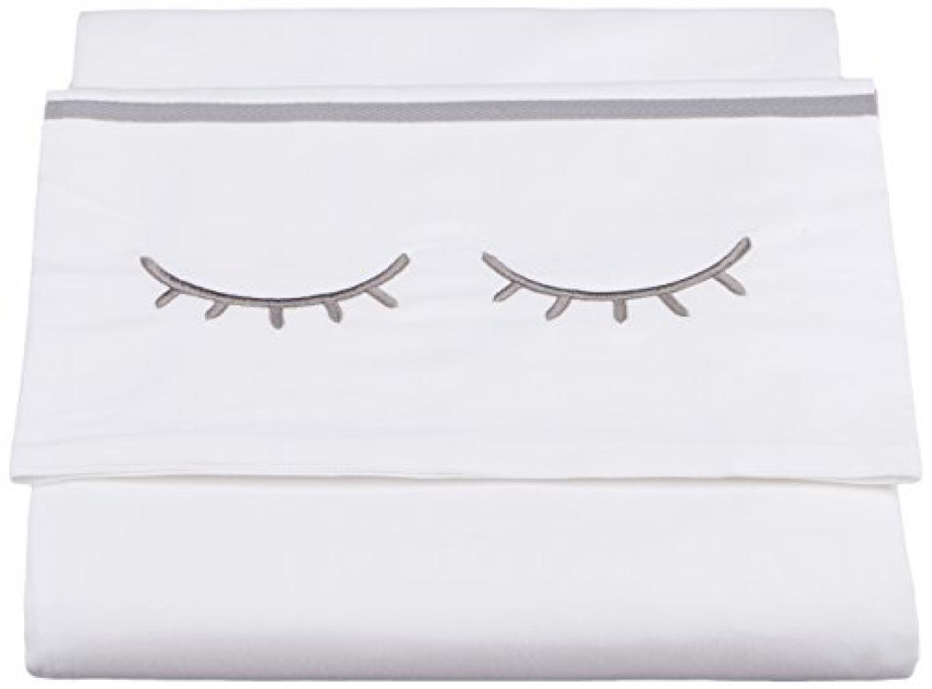 Meyco Bettlaken Sleepy eyes, 100 x 150 cm, grau Bild 1