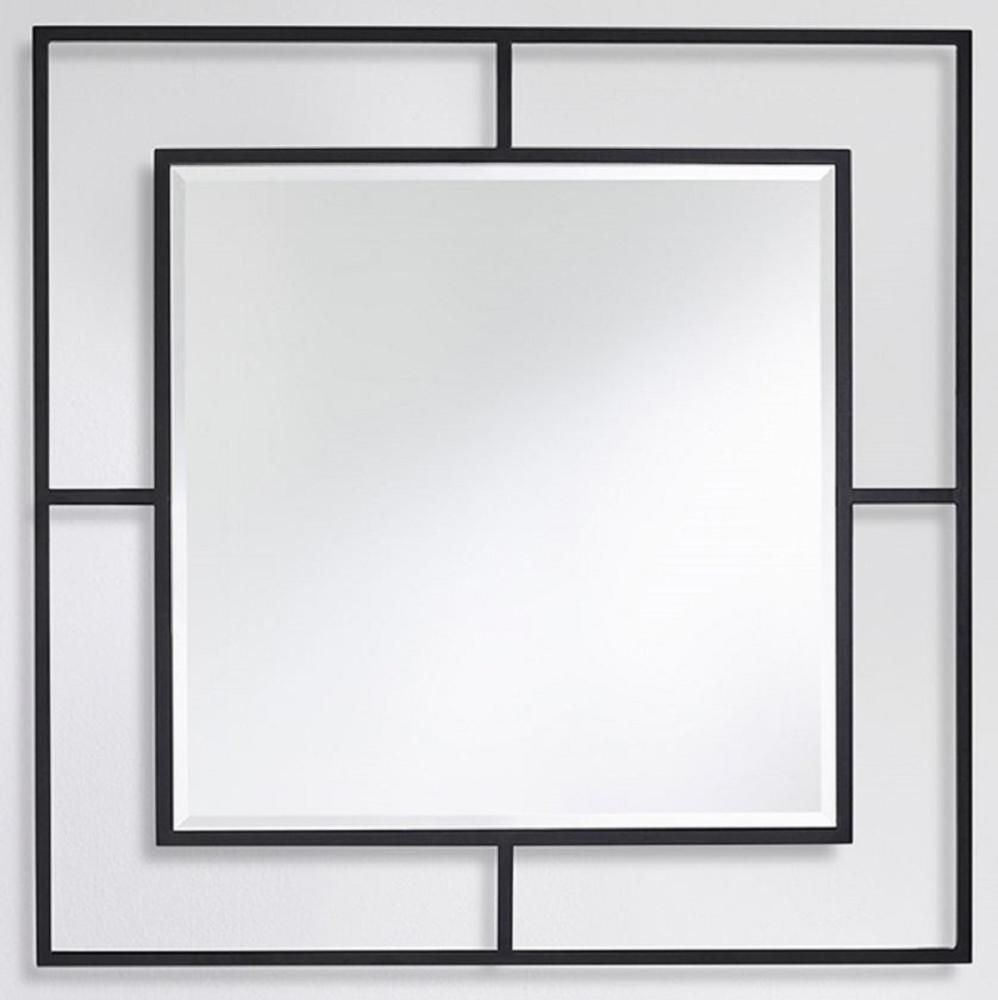 Casa Padrino Luxus Wandspiegel Schwarz 90 x 2 x H. 90 cm - Wohnzimmer Spiegel - Schlafzimmer Spiegel - Garderoben Spiegel - Luxus Möbel Bild 1