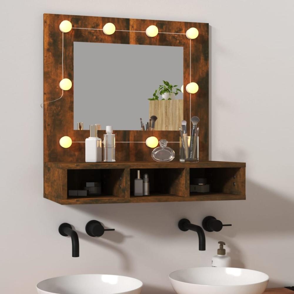 Spiegelschrank mit LED Räuchereiche 60x31,5x62 cm Bild 1