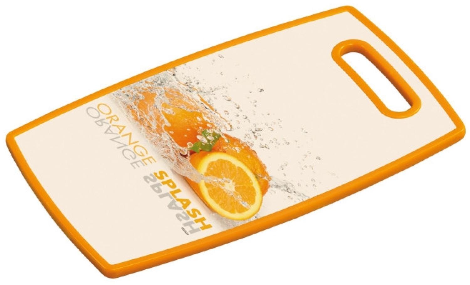 Kesper Schneid-& Servierbrett, Küchenbrett, Motiv: Orange Splash, aus Kunststoff, Maße: ca. 370 x 230 x 12 mm Bild 1