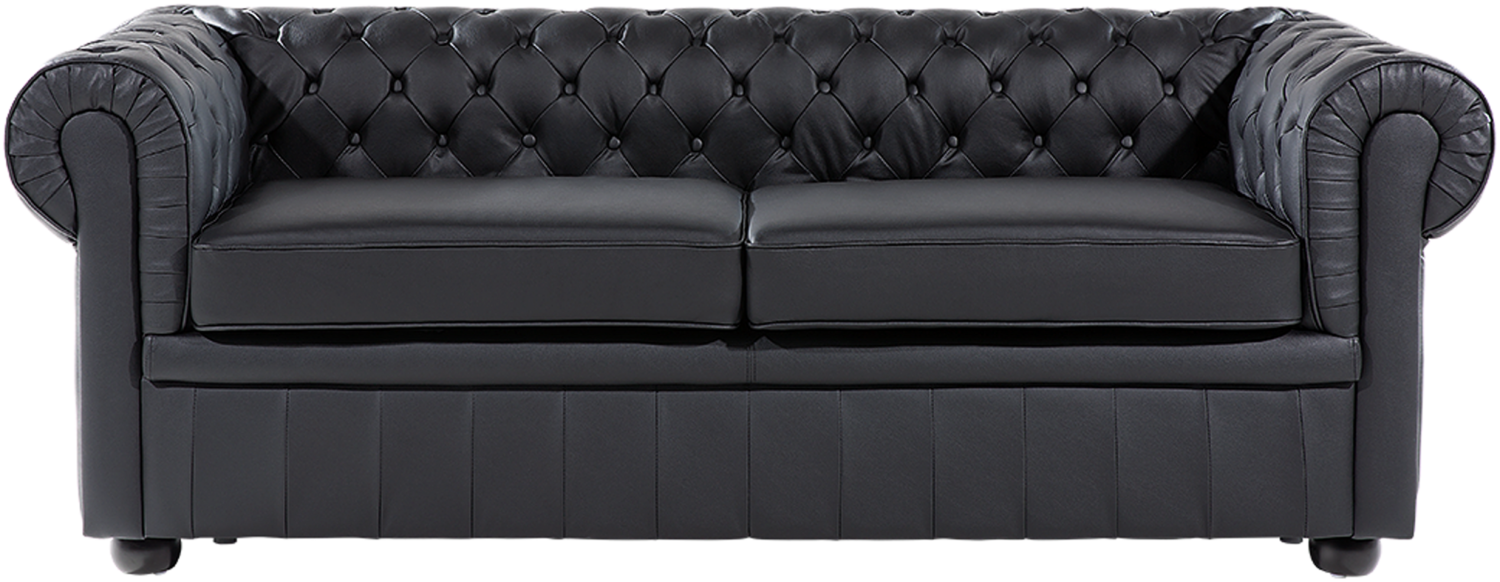 Sofa Leder schwarz CHESTERFIELD Bild 1