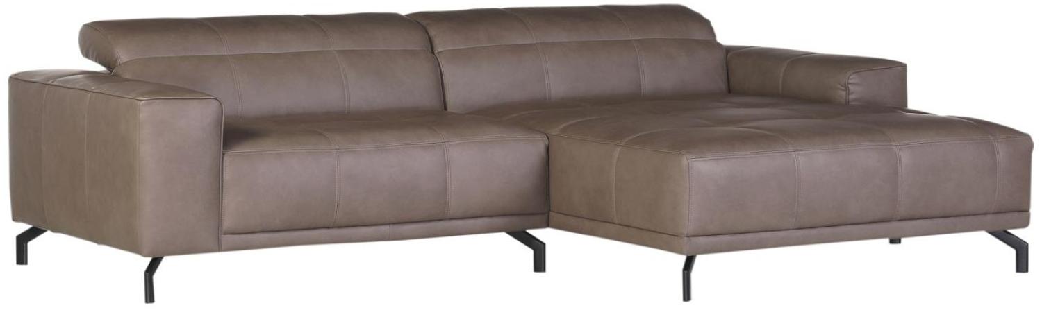 Ecksofa NEPAL Sofa in echt Leder hell braun mit Funktion Bild 1