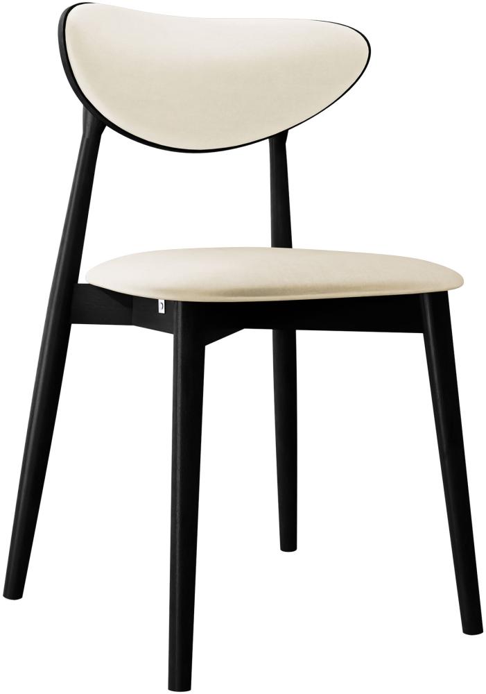 Esszimmerstuhl Bretoka C, Stuhl aus Buchenholz für Küche, Restaurant (Schwarz / Magic Velvet 2250) Bild 1