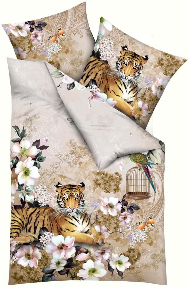 kaeppel Mako-Satin Bettwäsche 155x220 Royal Tiger Schmetterling Blumen 155-624 Bild 1