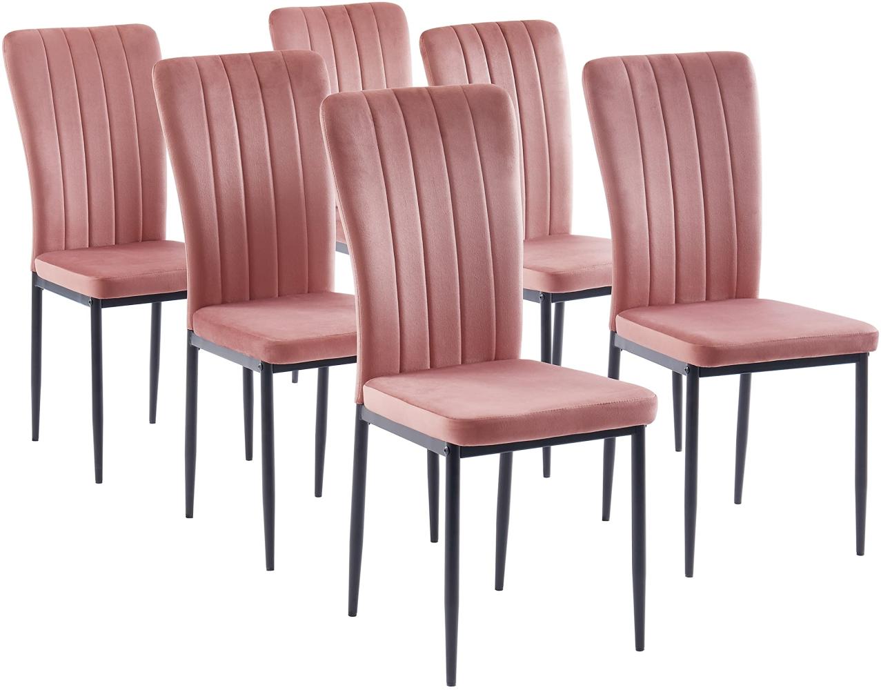 BAÏTA Poppy 6 Stühle, Metall, Rosa, L56. 5cm Bild 1