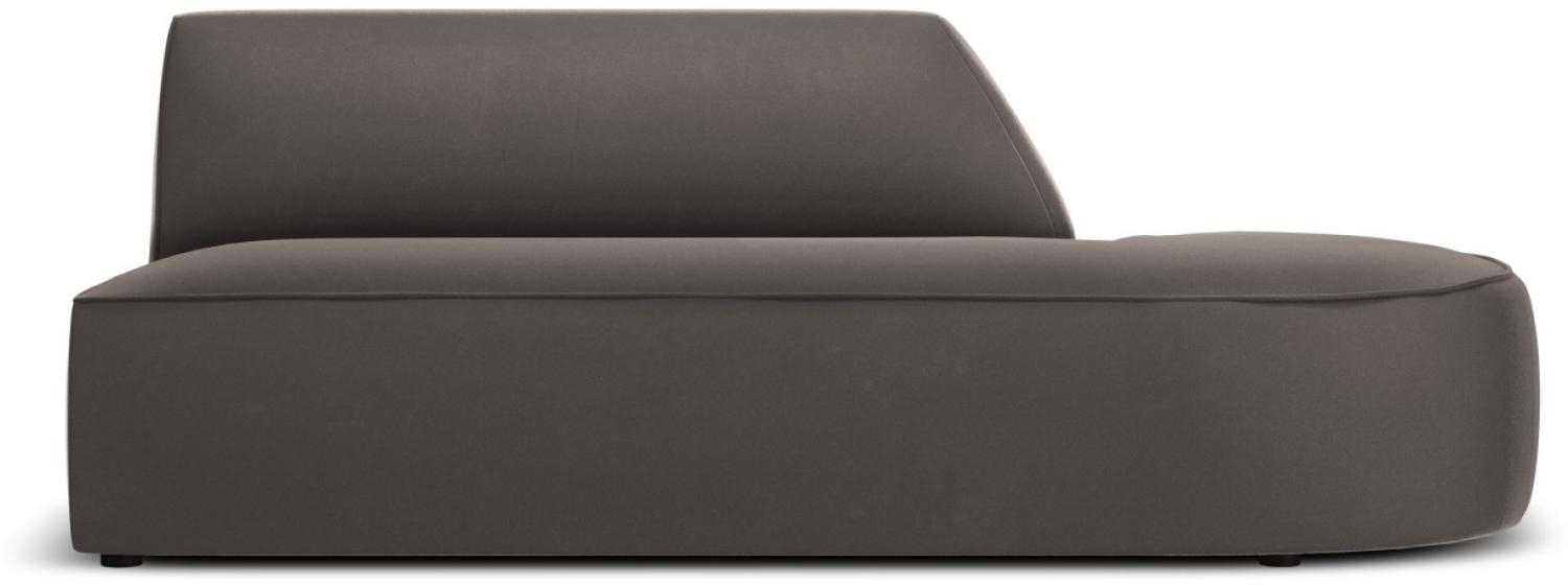 Micadoni 2-Sitzer Samtstoff Modul Ruby Rechts | Bezug Dark Grey | Beinfarbe Black Plastic Bild 1