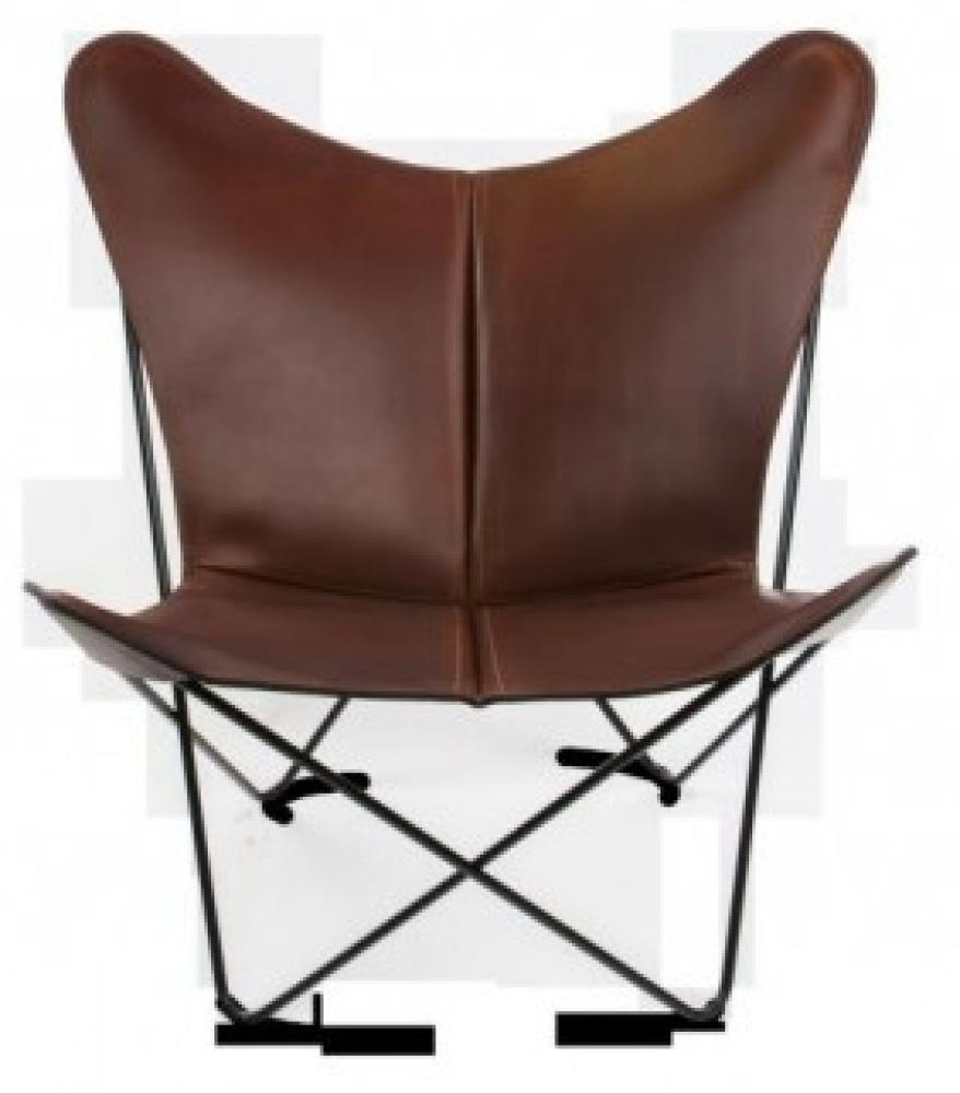 TRIFOLIUM Chair Stahl, schwarz pulverbeschichtet Cognac Bild 1