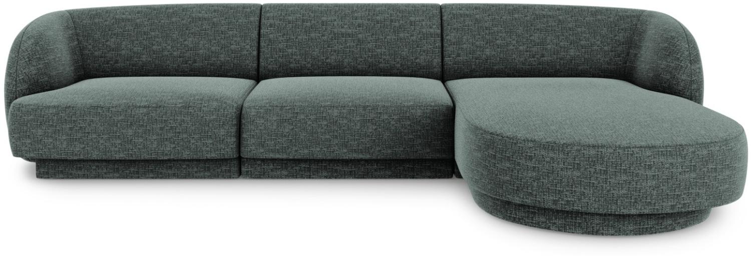 Micadoni 4-Sitzer Ecke rechts Sofa Miley | Bezug Petrol | Beinfarbe Black Plastic Bild 1