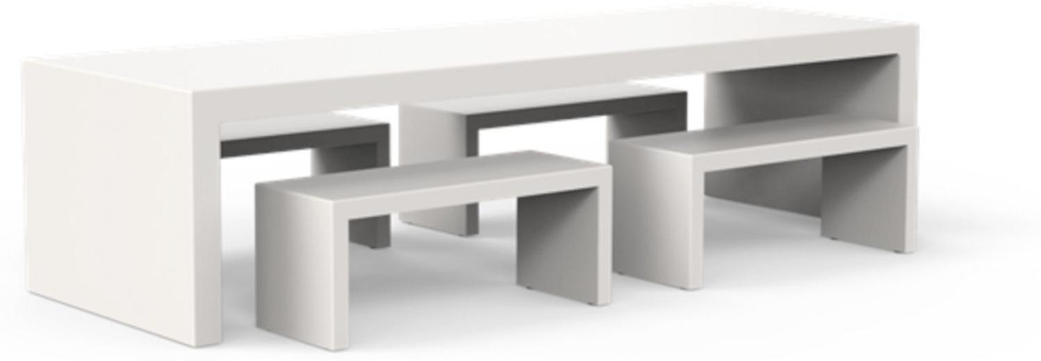 One To Sit 5-teilige Sitzgruppe Base Aluminium weiß RAL 300x100 cm Bild 1