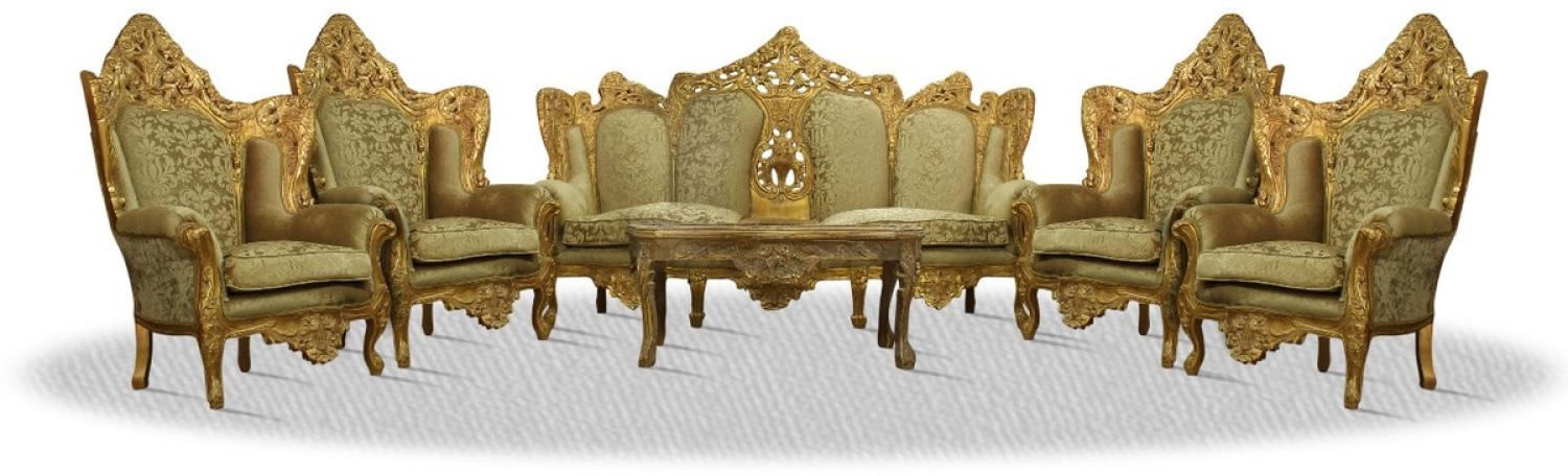Casa Padrino Barock Sofa Set Antik Gold - Edel & Prunkvoll Bild 1