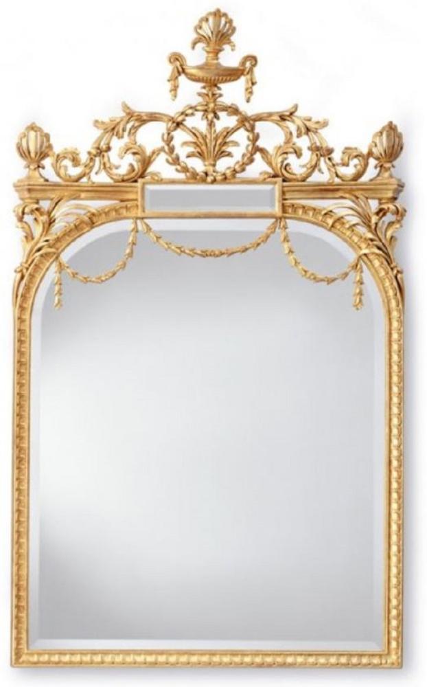 Casa Padrino Luxus Barock Spiegel Gold - Italienischer Barockstil Massivholz Wandspiegel - Luxus Möbel im Barockstil - Prunkvolle Barock Möbel - Made in Italy - Luxus Barock Interior Bild 1
