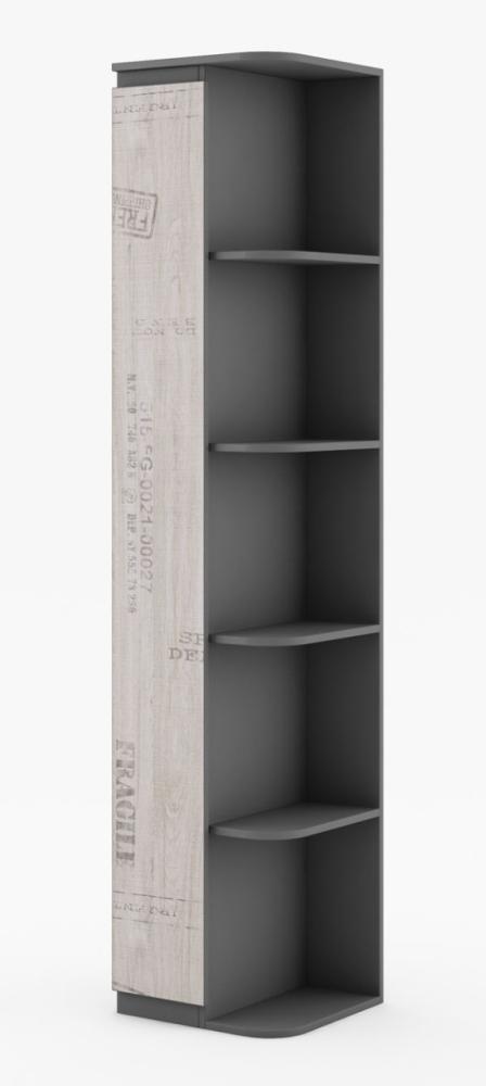 Regal "Segovia" Bücherregal Abschlußregal 40cm graphit Santana Oak Bild 1