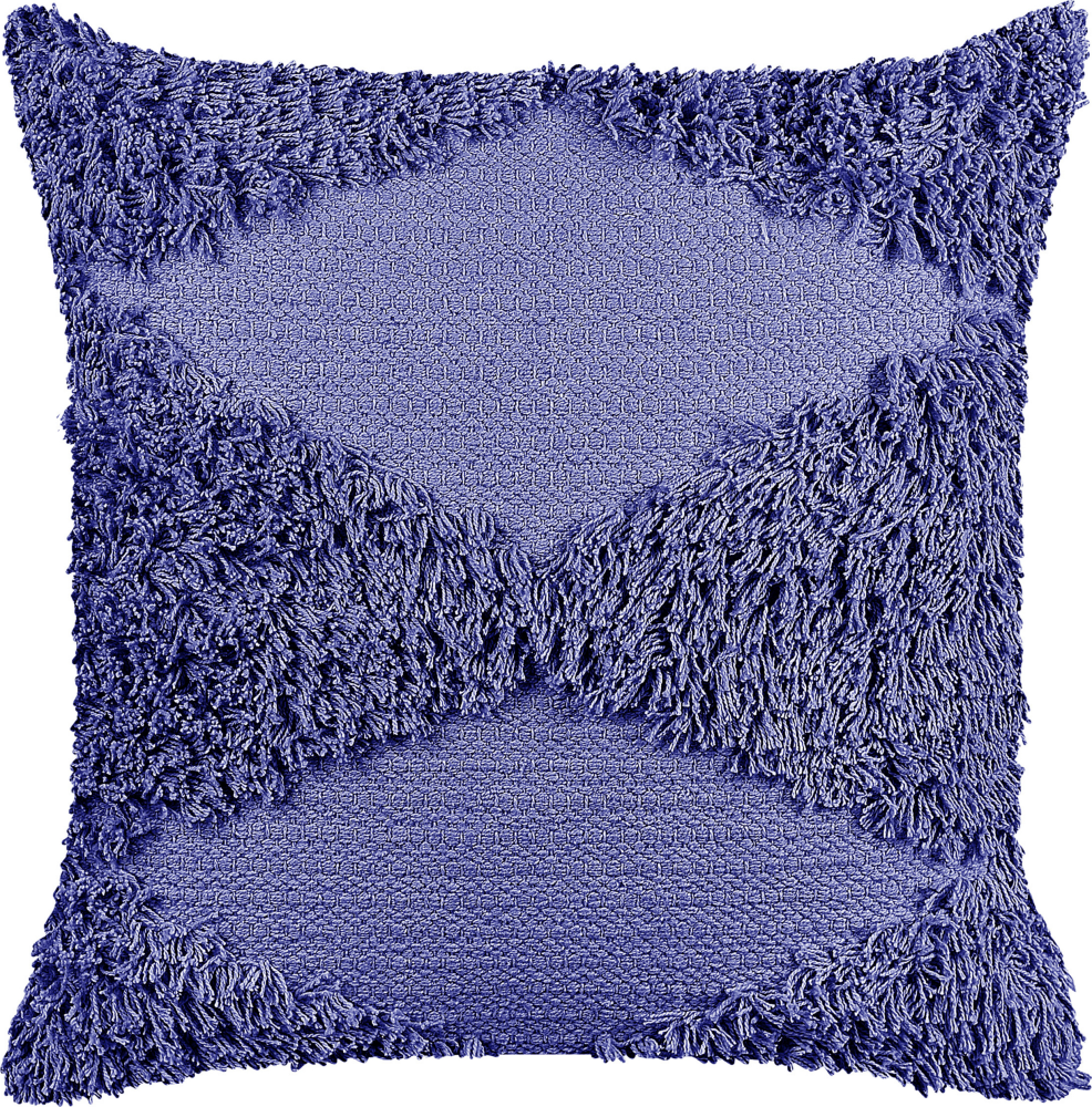 Dekokissen geometrisches Muster Baumwolle violett getuftet 45 x 45 cm RHOEO Bild 1