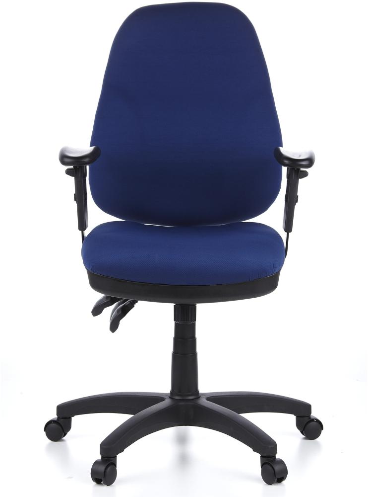 hjh OFFICE Profi Bürostuhl ZENIT PRO Stoff, Verstellbare Sitzhöhe, Mit Armlehne, Blau Bild 1