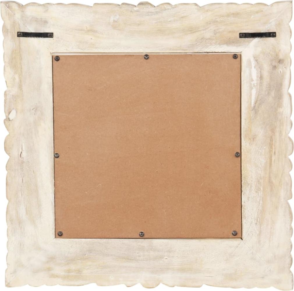 Spiegel Mango Massivholz Weiß, 50 x 50 cm Bild 1