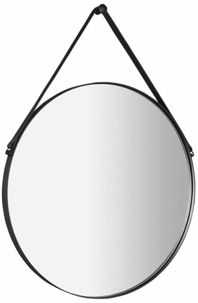 ORBITER runder Spiegel mit Lederband, ø 70cm, mattschwarz Bild 1