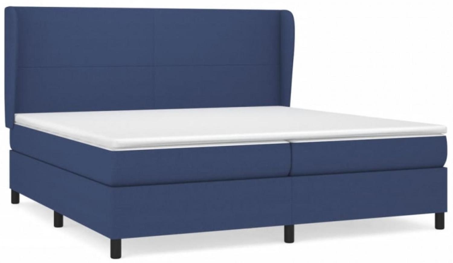 Boxspringbett mit Matratze Stoff Blau 200 x 200 cm, Härtegrad: H2 [3127835] Bild 1