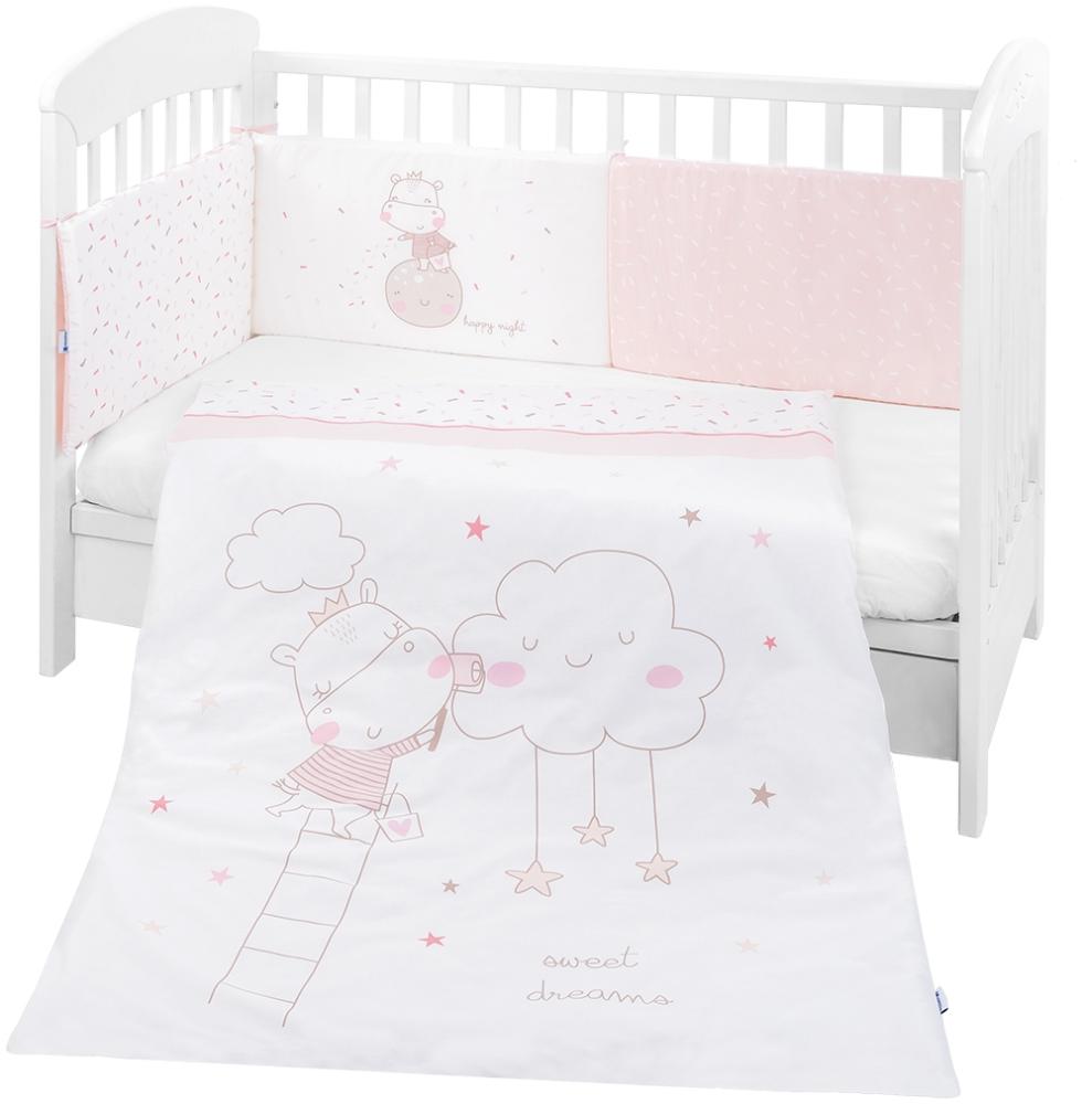 Kikkaboo Bettwäsche 4-teilig Decke 135 x 95 cm Bezug Nestchen Bett 120 x 60 cm rosa Bild 1