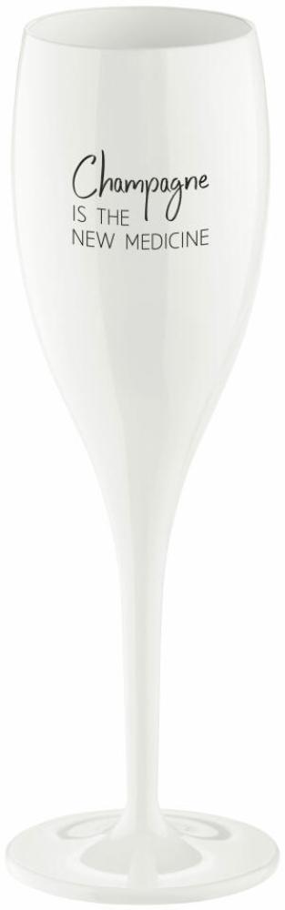 Koziol Superglas Cheers No. 1 Champagne The New Medicine, Sektglas, Champagnerglas, Kunststoff, Cotton White, 100 ml, 3450525 Bild 1