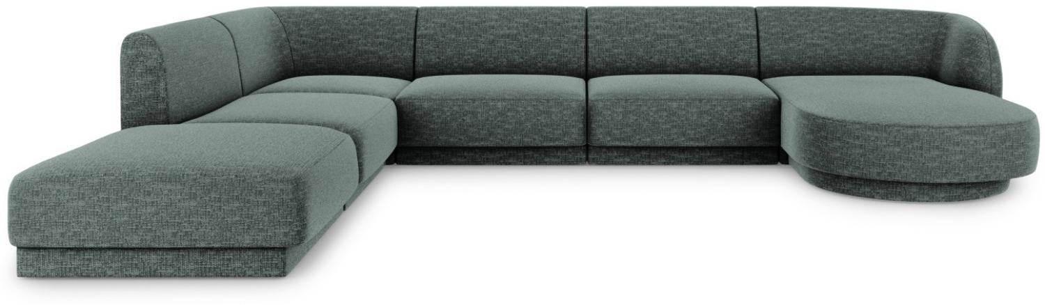 Micadoni 6-Sitzer Panorama Ecke links Sofa Miley | Bezug Petrol | Beinfarbe Black Plastic Bild 1