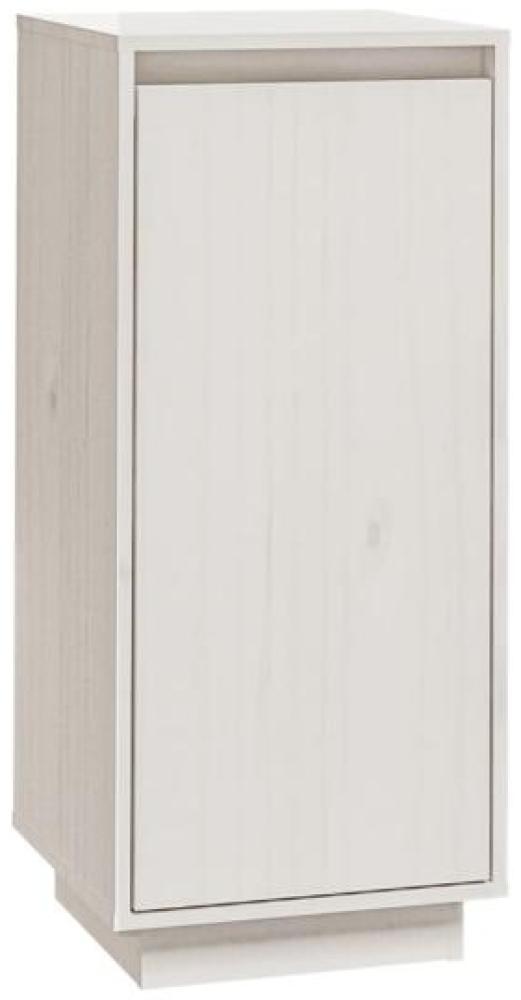 Schuhschrank Weiß 35x35x80 cm Massivholz Kiefer Bild 1